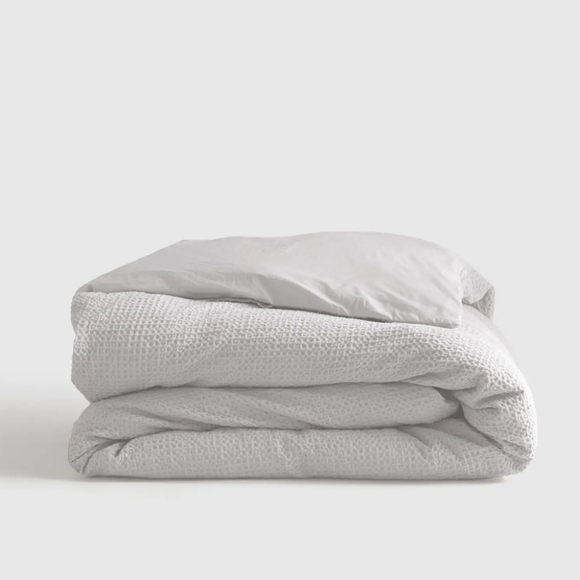 NWOT! Quince 100% Organic Cotton Luxe Waffle Duvet Cover! King/ Cal King (563)